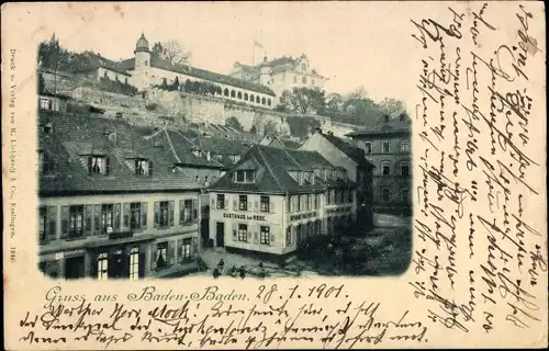 Ak Baden Baden am Schwarzwald,Teilansicht der Stadt, Gasthaus