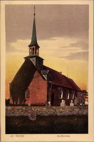 Ak Nordseebad Sankt Peter Ording, Dorfkirche