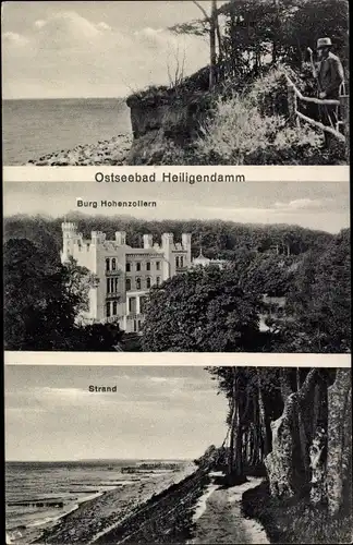 Ak Seebad Heiligendamm Bad Doberan, Burg Hohenzollern, Strand
