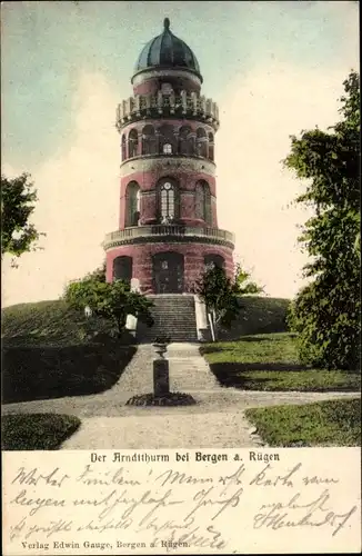 Ak Bergen auf der Insel Rügen, Arndtturm