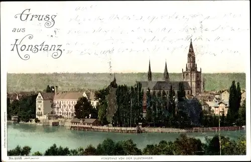 Ak Konstanz am Bodensee, Teilansicht, Kirche