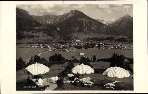 Ak Oberstdorf im Oberallgäu, Hotel Panorama, Terrasse, Seewände, Große u. Kleine Wilde, Hölatz