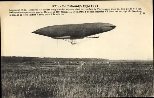 Ak Le Lebaudy, Dirigeable, Luftschiff