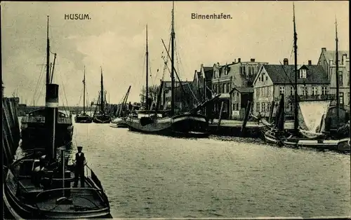Ak Husum in Nordfriesland, Binnenhafen