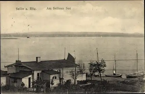 Ak Ostseebad Sellin auf Rügen, Am Selliner See