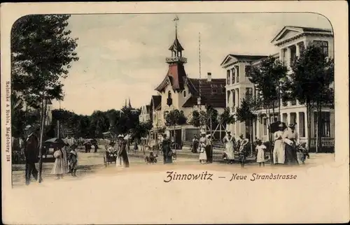 Ak Ostseebad Zinnowitz auf Usedom, Neue Strandstraße