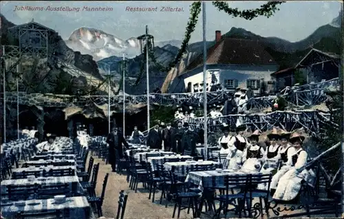 Ak Mannheim, Internat. Kunst u. Gartenbauausstellung 1907, Restaurant Zillerthal