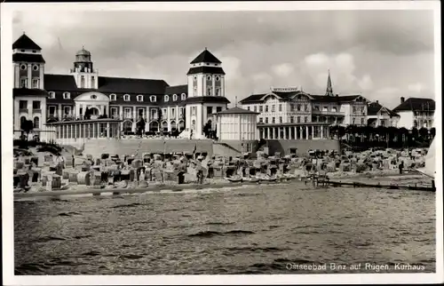 Ak Seebad Binz auf Rügen, Kurhaus, Strand