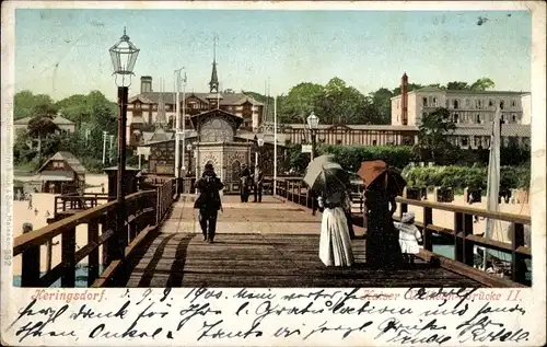 Ak Ostseebad Heringsdorf auf Usedom, Kaiser-Wilhelm-Brücke II