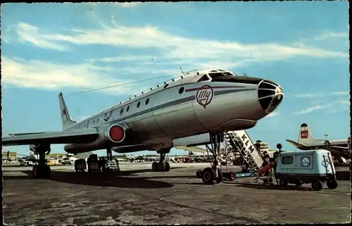 Ak Amsterdam Nordholland Niederlande, Flughafen, Tilly, Passagierflugzeug