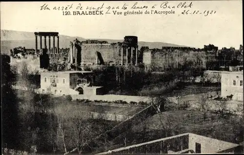 Ak Baalbek Libanon, Vue generale de l'Acropole