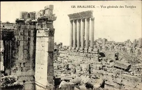 Ak Baalbek Libanon, Vue generale des Temples