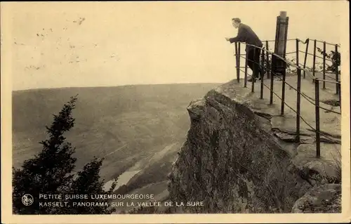 Ak Luxemburg, Kasselt, Panorama sur la Vallee de la Sure