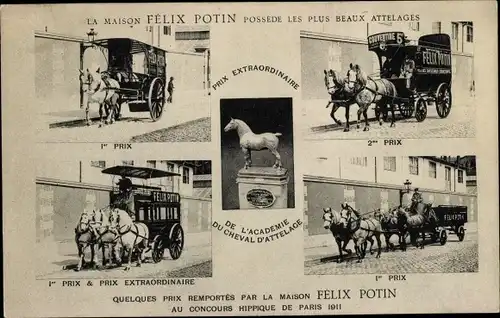 Ak Paris, Maison Felix Potin, Attelages, Reklame