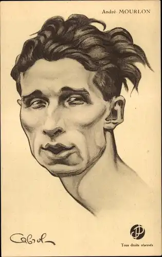 Künstler Ak Cabrol, Läufer André Mourlon, Portrait
