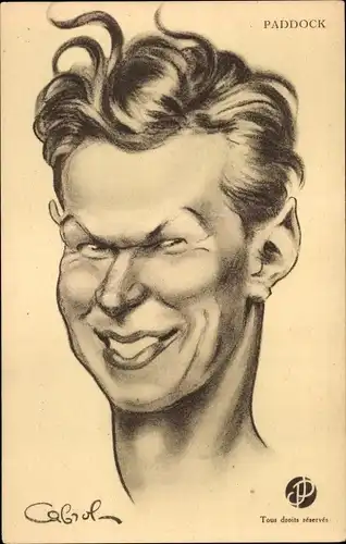 Künstler Ak Cabrol, Leichtathlet Charley Paddock, Portrait