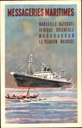 Künstler Ak Messageries Maritimes, MM, Paquebot, Passagierdampfer, Reklame