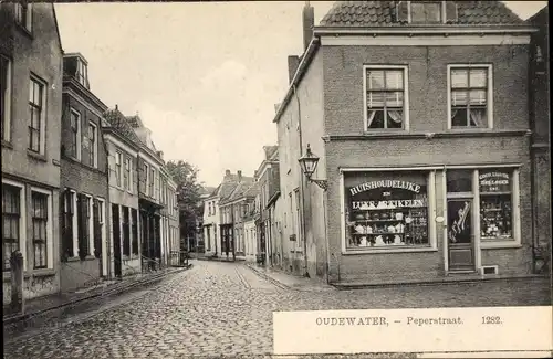 Ak Oudewater Utrecht Niederlandeerstraat, Huishoudelijke, Handlung