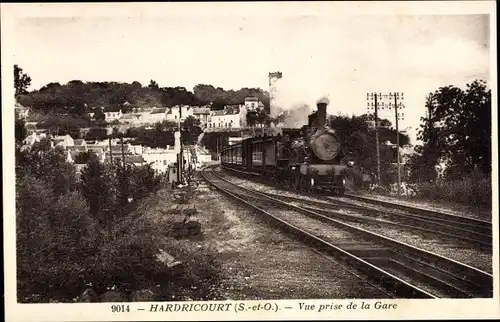 Ak Hardricourt Yvelines, Vue prise de la Gare