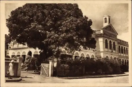 Ak Porto Novo Benin, Post- und Telegraphengebäude