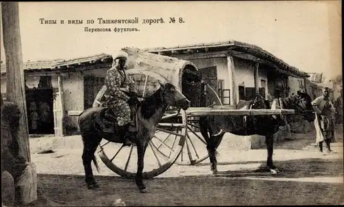 Ak Taschkent Usbekistan, Fuhrwerk, Reiter