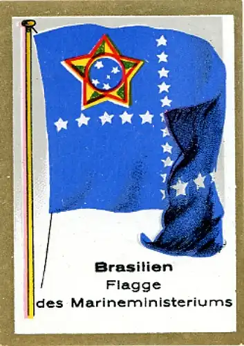 Sammelbild Fahnenbilder Fahnen der außereurop. Länder, Nr. 344, Brasilien, Flagge Marineministerium