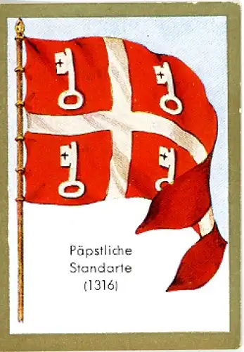 Sammelbild Ulmenried Historische Fahnen Nr. 34, Päpstliche Standarte 1316