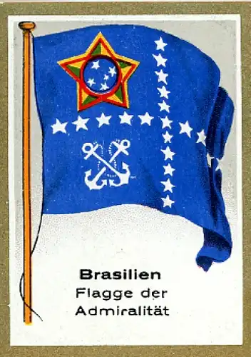 Sammelbild Fahnenbilder Fahnen der außereurop. Länder Nr. 345 Brasilien, Flagge der Admiralität