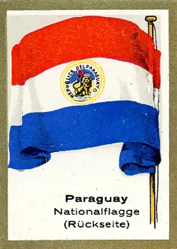 Sammelbild Fahnenbilder Fahnen d. außereuropäischen Länder Nr. 331, Paraguay, Nationalflagge