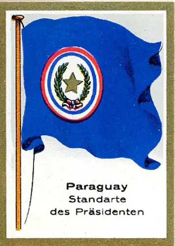 Sammelbild Fahnenbilder Fahnen d. außereurop. Länder Nr. 332, Paraguay, Standarte d. Präsidenten