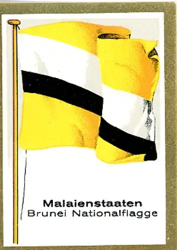 Sammelbild Fahnenbilder Fahnen außereurop. Länder Nr. 241, Malaienstaaten, Brunei Nationalflagge