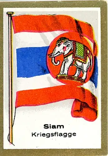 Sammelbild Fahnenbilder Fahnen außereurop. Länder Nr. 234, Siam Kriegsflagge