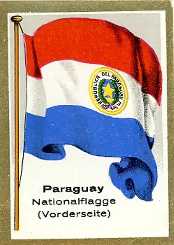 Sammelbild Fahnenbilder Fahnen außereurop. Länder Nr. 330, Paraguay Nationalflagge