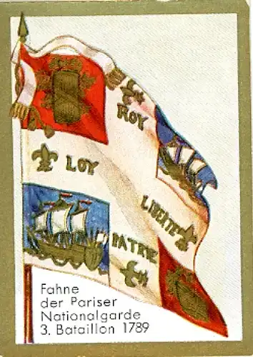 Sammelbild Historische Fahnen Bild 162, Fahne der Pariser Nationalgarde, 3. Balaillon 1789