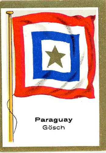 Sammelbild Fahnenbilder  Fahnen außereurop. Länder Nr. 333, Paraguay Gösch