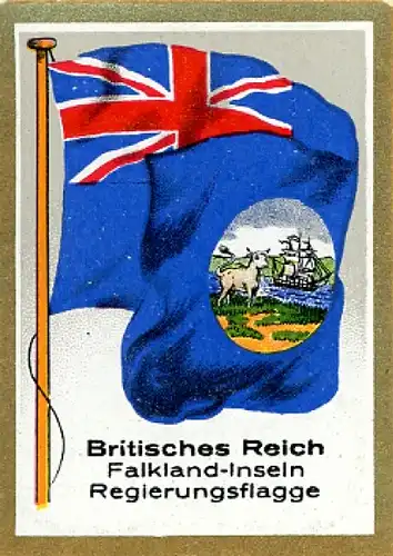 Sammelbild Fahnenbilder Fahnen außereurop. Staaten Nr. 385, Falkland-Inseln, Regierungsflagge