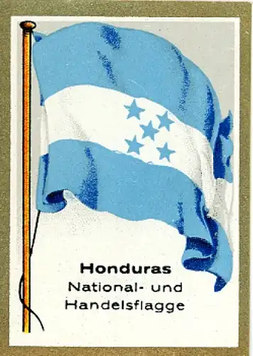 Sammelbild Fahnenbilder Fahnen außereurop. Länder Nr. 308, Honduras, National- u. Handelsflagge