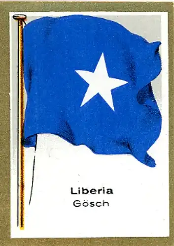 Sammelbild Fahnenbilder Fahnen außereurop. Länder Nr. 283, Liberia Gösch