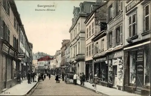 Ak Saargemünd Moselle, Deutsche Straße, Schirm Fabrik