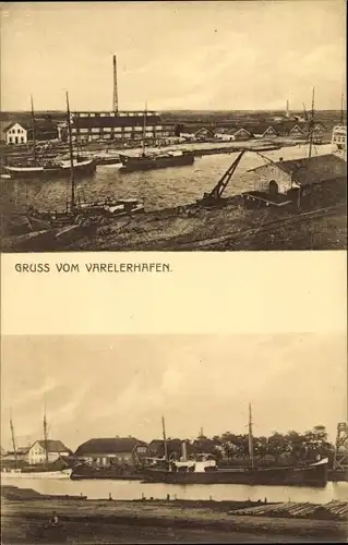 Ak Varel in Oldenburg Jadebusen, Blick auf den Hafen