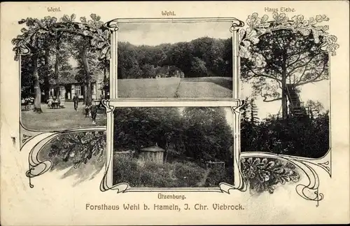 Ak Hameln in Niedersachsen, Forsthaus Wehl, Haus Eiche, Ützenburg
