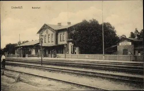 Ak Unterlüß Unterlüss Südheide, Bahnhof Gleisseite