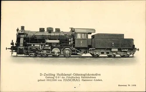 Ak D-Zwilling Heißdampf Güterzuglokomotive Gattung G 8.1 der Preußischen Staatsbahnen