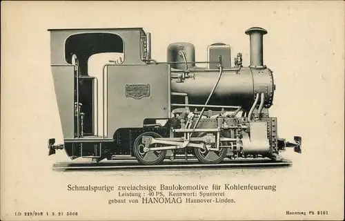 Ak Schmalspurige Baulokomotive für Kohlenfeuerung, Spunterei