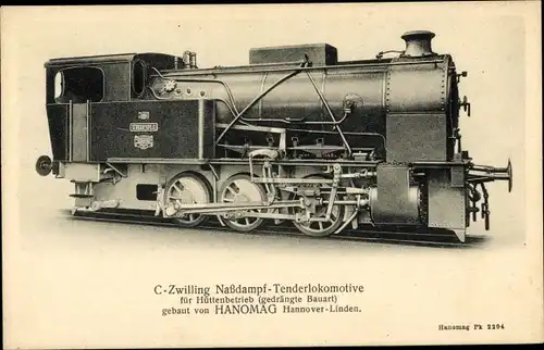 Ak C-Zwilling Nassdampf Tenderlokomotive für Hüttenbetrieb, gedrängte Bauart