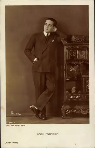 Ak Schauspieler Max Hansen, Standportrait