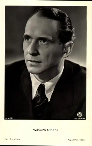 Ak Schauspieler Wilhelm Strienz, Portrait, Film Foto Verlag A 3637/1