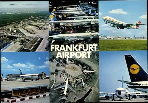 Ak Frankfurt am Main, Flughafen Rhein Main, Passagierflugzeuge, Lufthansa