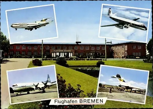 Ak Hansestadt Bremen, Flughafen, Passagierflugzeuge