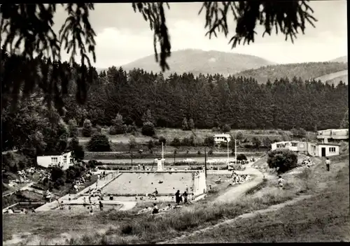 Ak Breitenbach Schleusingen in Thüringen, Schwimmbad